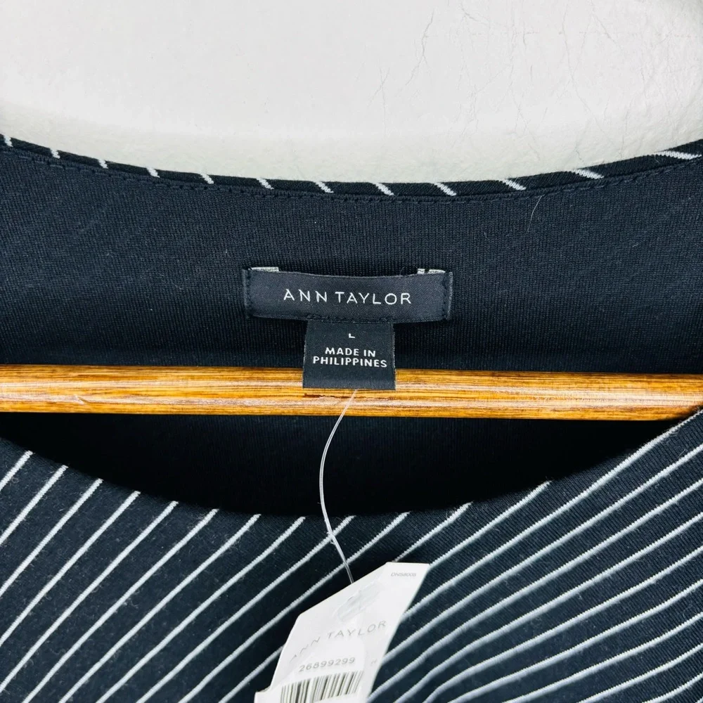 Ann‎ Taylor Pinstripe Dress NWT Women’s Long Sleeve Workwear Large S490283